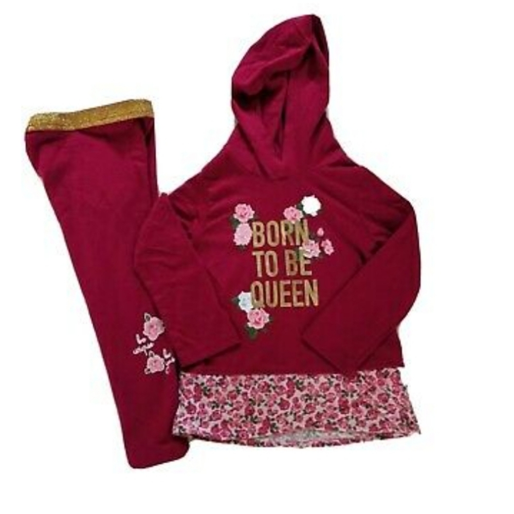 Garanimals born to be queen set/outfit maroon pants/top 5T  girl
